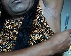 Indian girl fall asleep armpits hair by straight razor..AVI