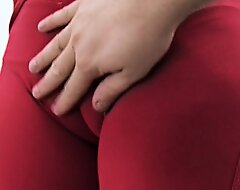 Amazing cameltoe distended pussy involving stingy yoga pants. anent bore too