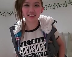 Cute Asian legal age teenager masturbates