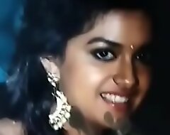 Keerthi suresh cum tribute moaning with the addition of cum fascial for keerthi