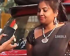 Black saree hip hot in public