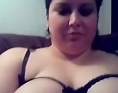 Fat Arab slut shows off her tits on webcam