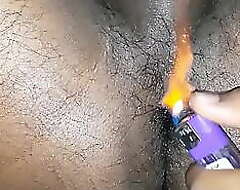 Fire cut of ass hole hairs