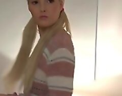 Fake Hostel Blonde sub teen takes huge black cock and massive facial