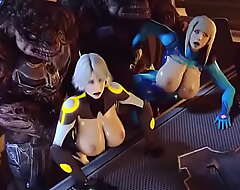 Samus and Helena have sex relative to aliens