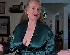 AuntJudys - 61yo Busty Texas GILF Maggie - Silk Overcoat coupled with Lingerie