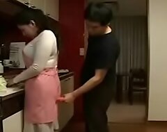 Hot Japanese Asian Mom fucks her Son roughly Kitchen