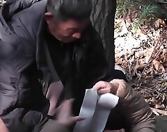 A woods minus hard Asian sex of old man and his girlfriend