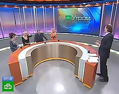 Bimbo blonde on panel of Russian TV show - upskirt porn on tap hotcamgirlsvideo porn get a load of become quieter