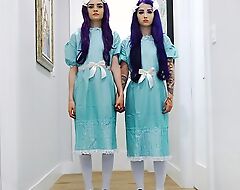 Pair of ghostly twins getting fucked good and proper